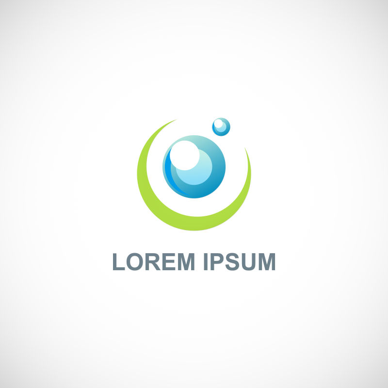 矢量彩色水生态气泡logo设计