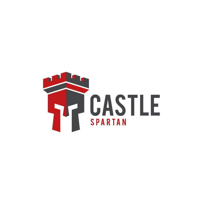创意矢量抽象双色城堡元素的标志设计