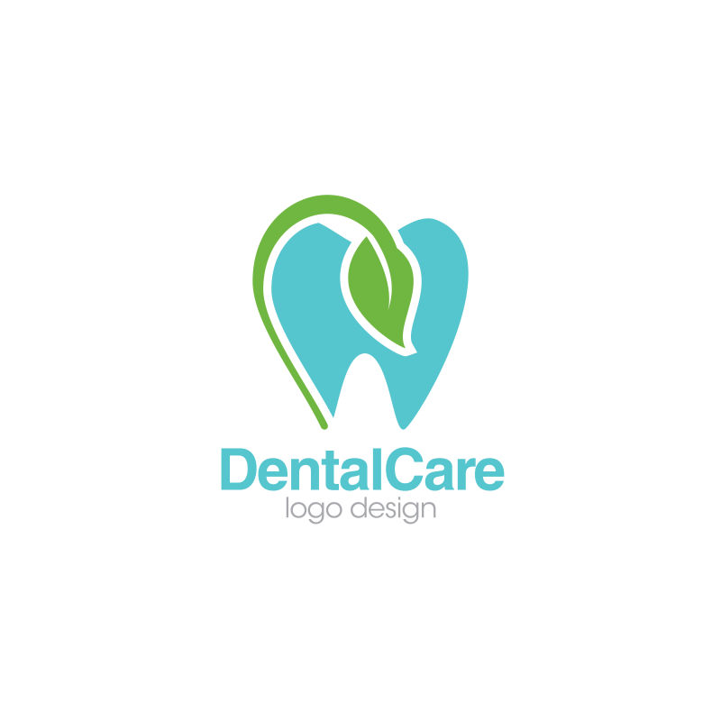 矢量牙齿护理概念logo设计