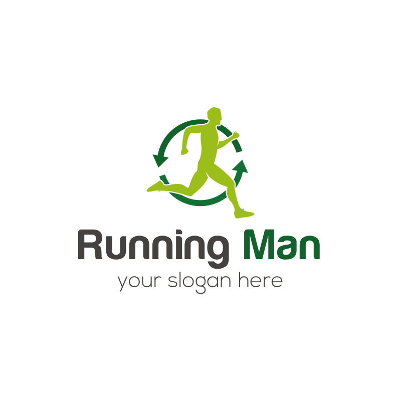 矢量跑步的人的logo设计