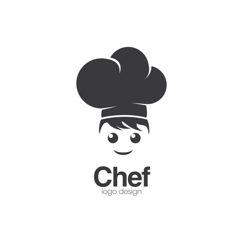 矢量黑色厨师概念logo设计