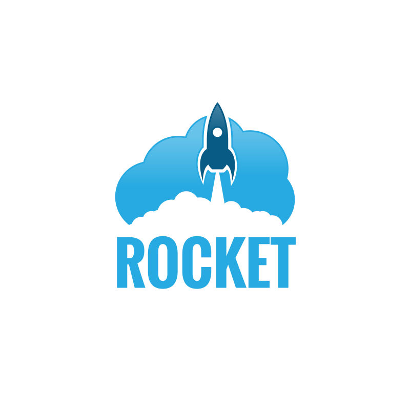 矢量火箭概念logo设计