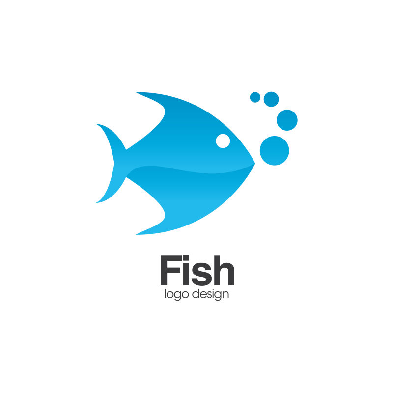 矢量蓝色创意鱼logo设计