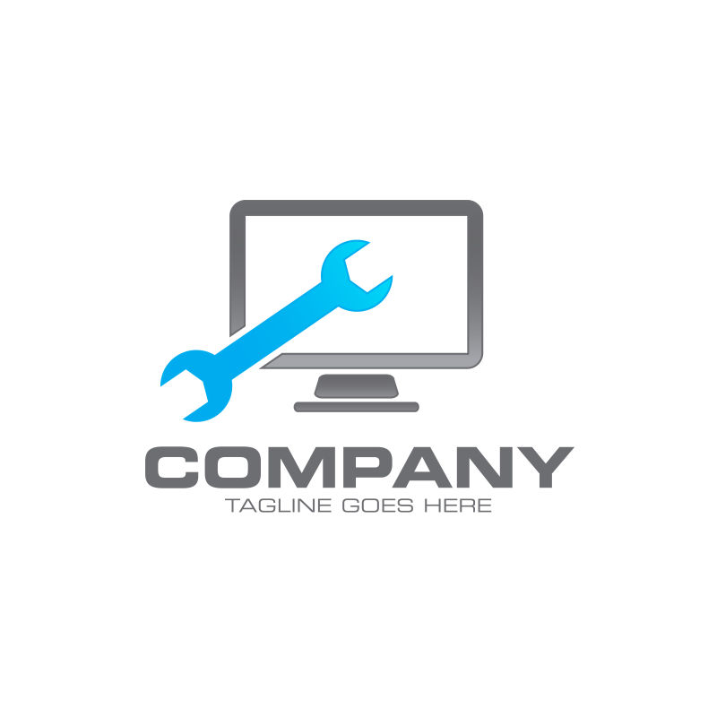 矢量电脑创意logo设计