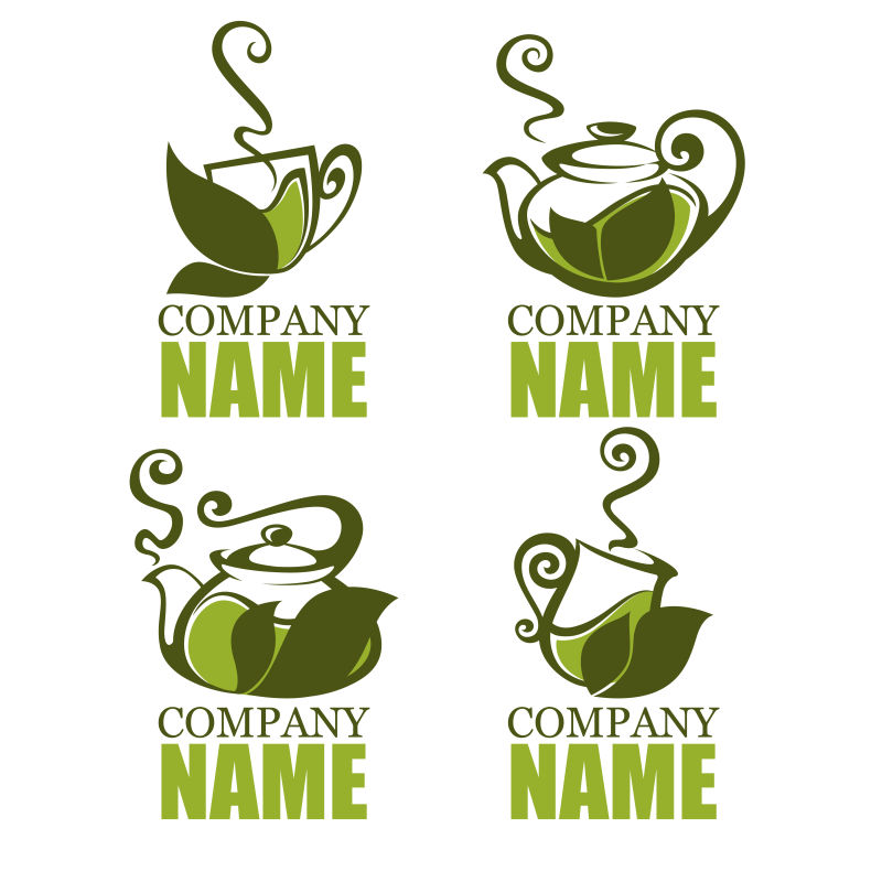 矢量创意绿茶logo设计
