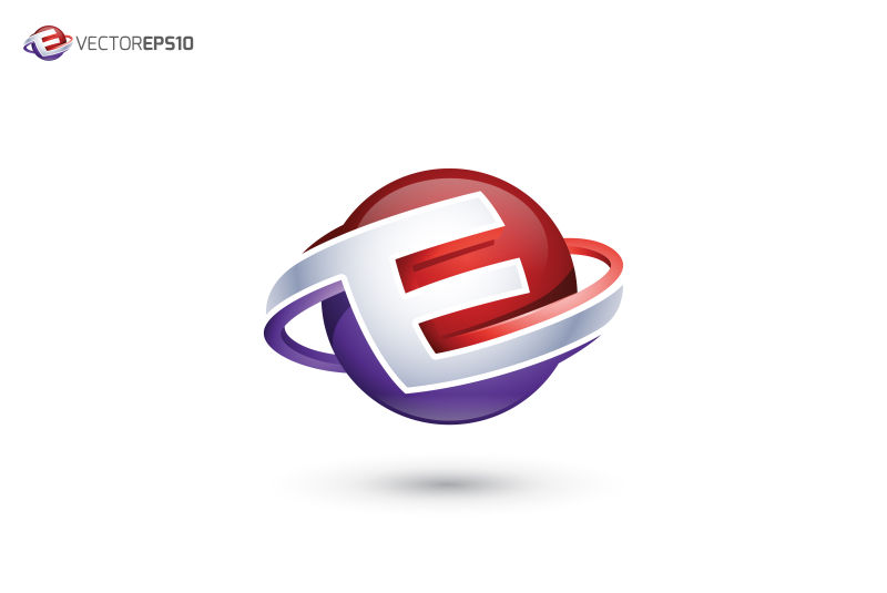 矢量创意E字母logo
