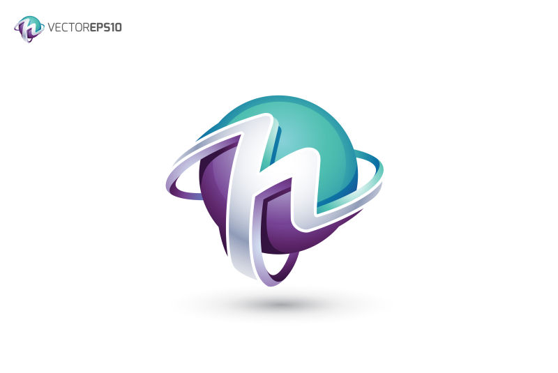 矢量h字母logo