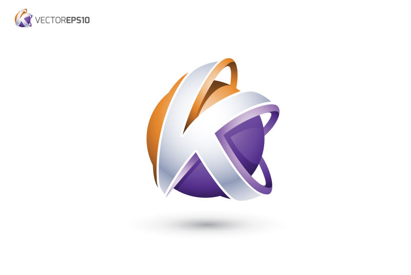 创意K字母logo设计矢量