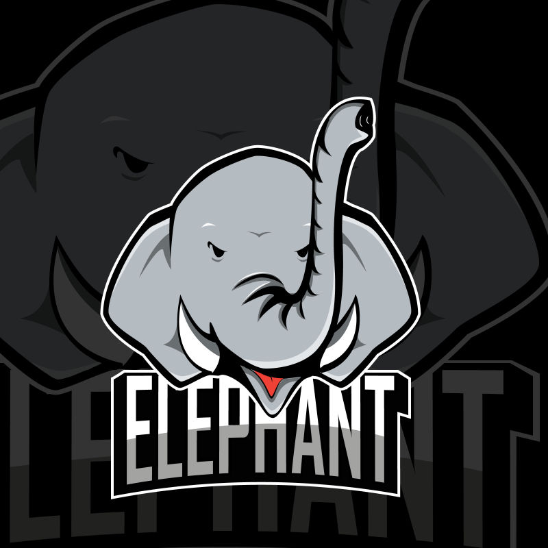 矢量创意小象头logo设计