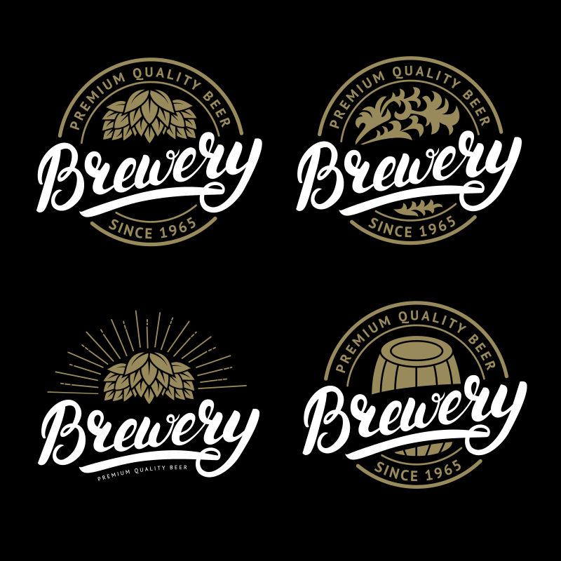矢量创意啤酒厂logo设计