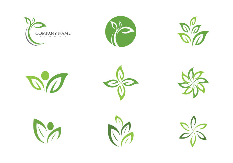 矢量绿色树叶创意logo设计