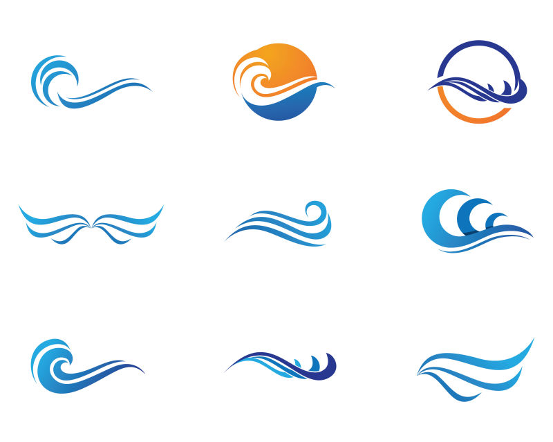 矢量蓝色和橙色腾云型创意logo设计
