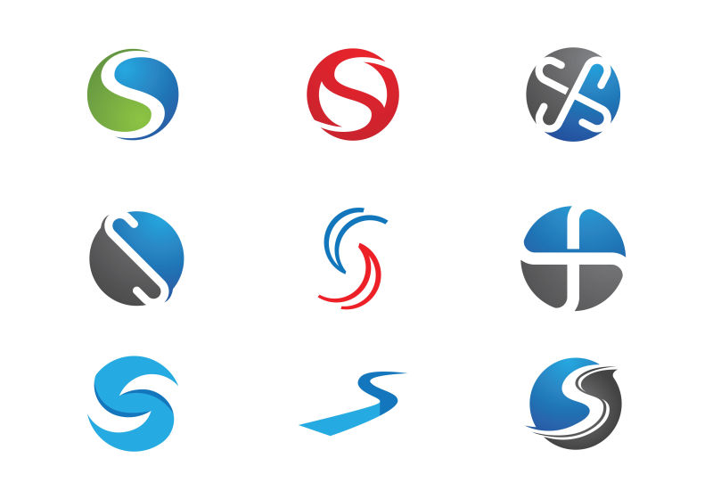 矢量圆形和s型创意logo设计