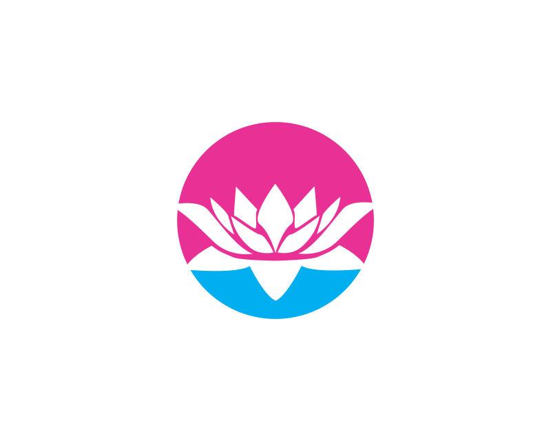 矢量蓝粉色莲花logo