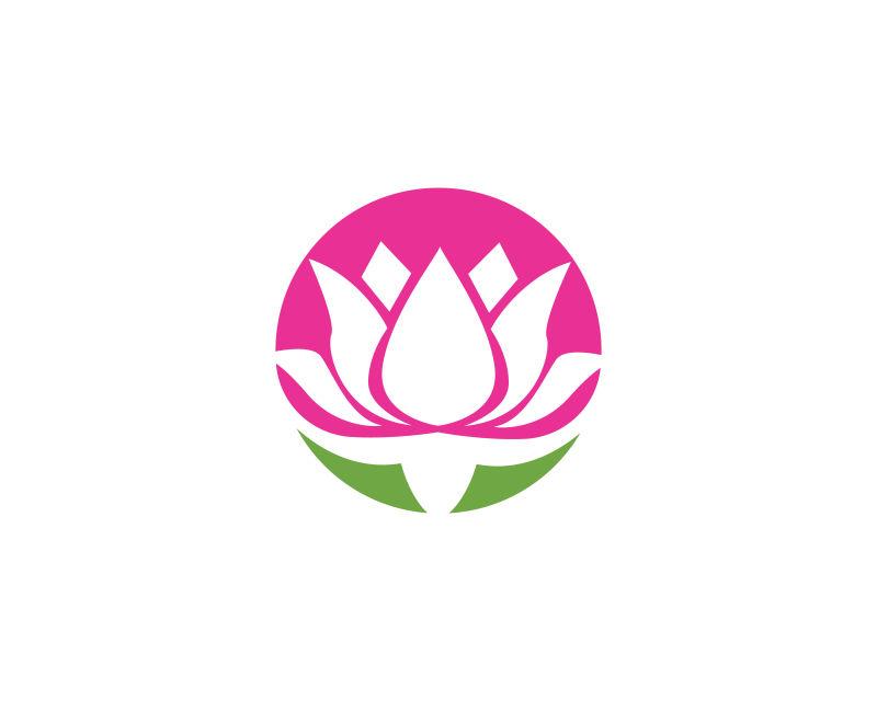 粉色莲花logo矢量