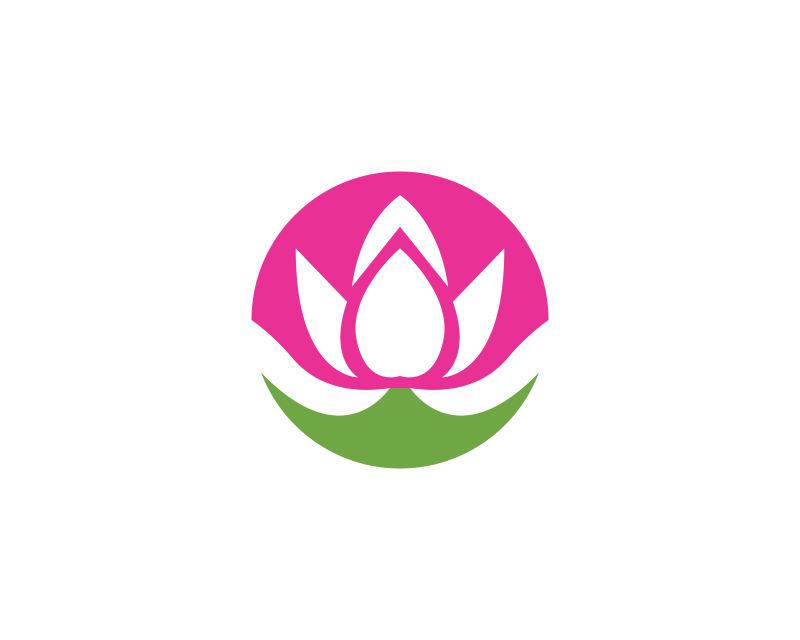矢量绿粉色莲花logo