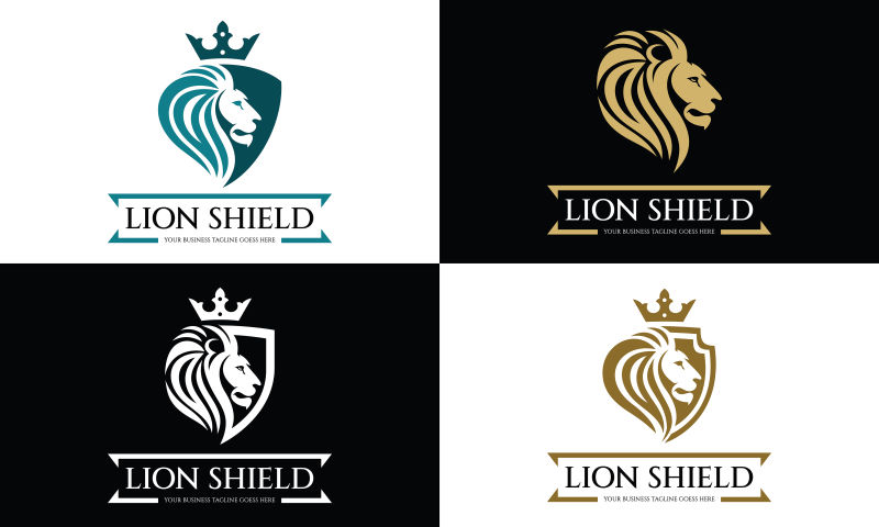 创意矢量狮子防护概念的标志设计