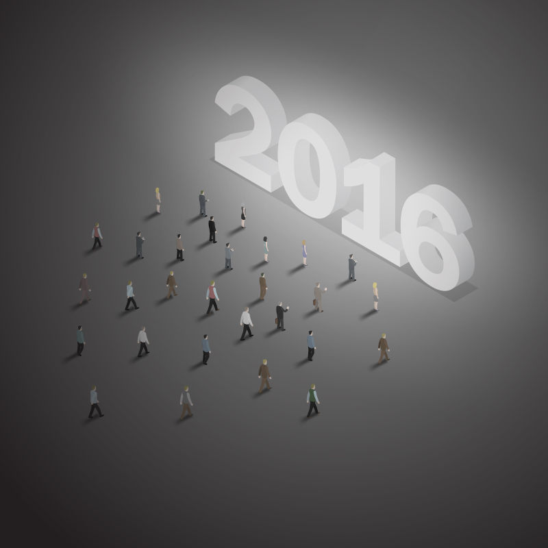 矢量2016欢庆新年概念插图