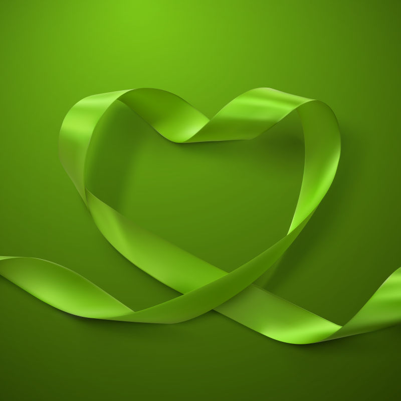 抽象矢量绿色缎带元素的创意背景