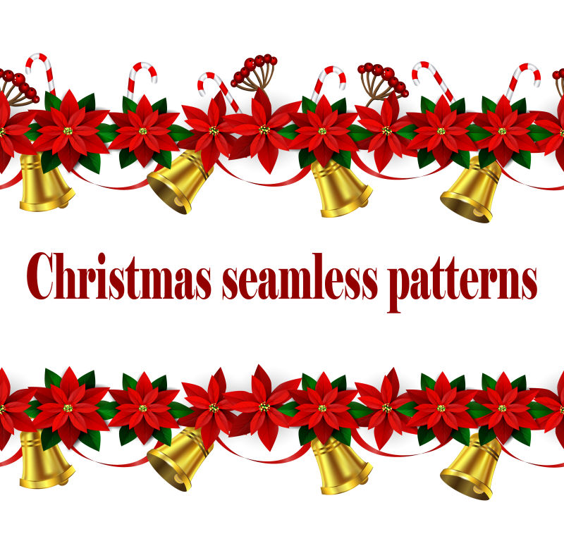 矢量圣诞铃铛框架装饰元素设计图
