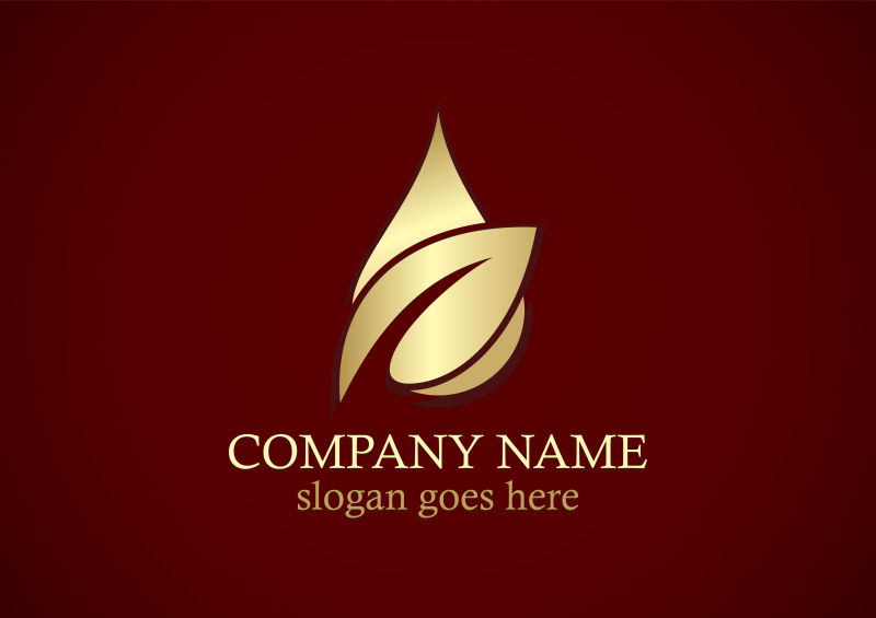 矢量企业金色树叶logo设计图