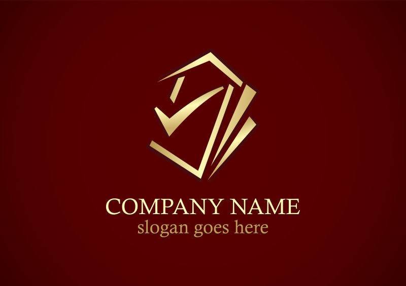 矢量金色几何企业logo设计图