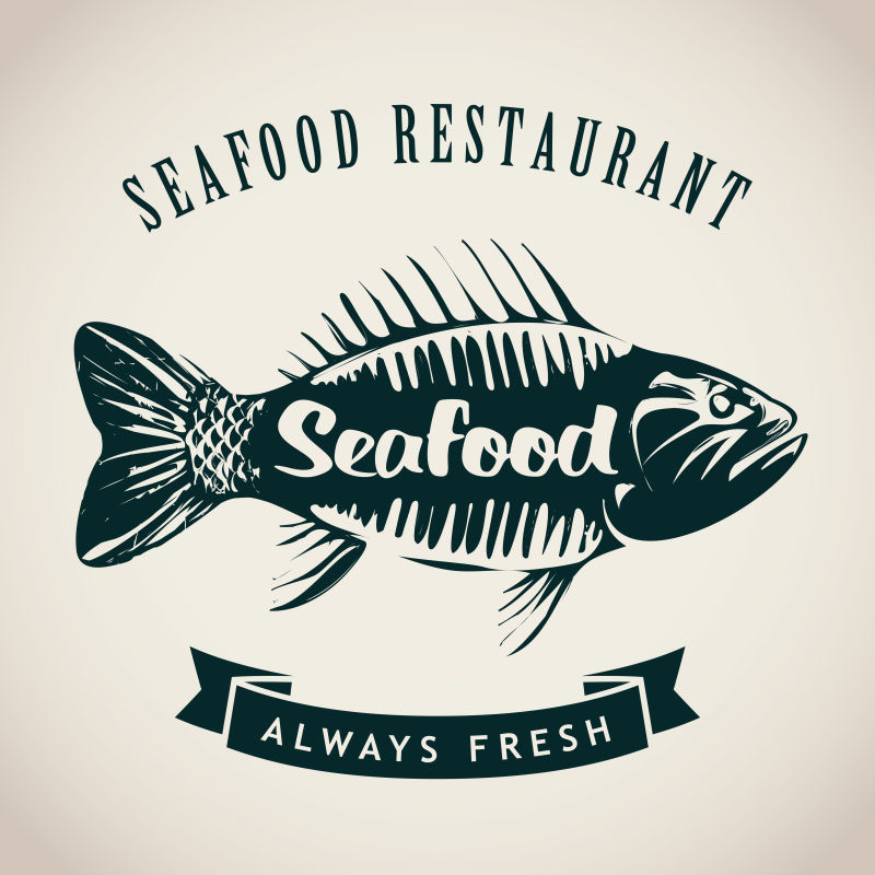 海鲜餐厅标志矢量图