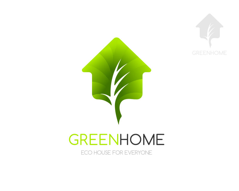 矢量的绿色房屋标志设计