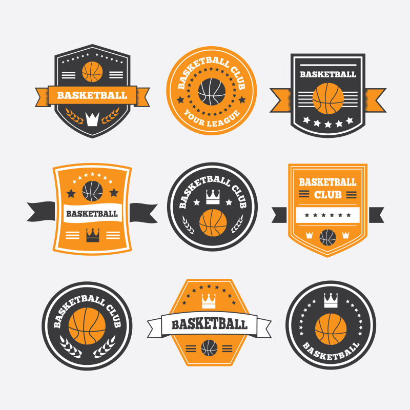 创意矢量篮球概念标志