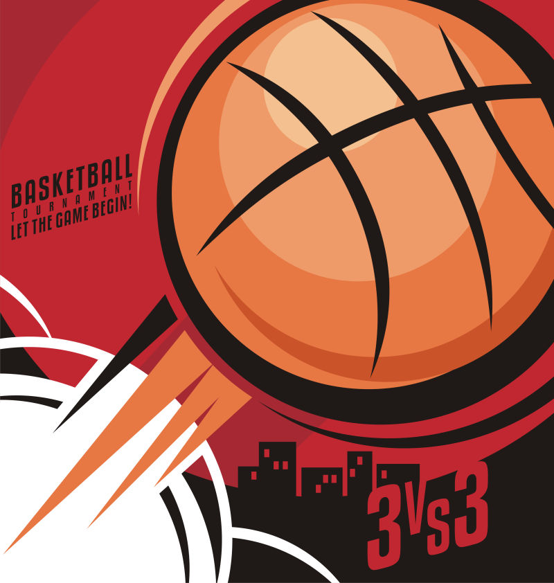 篮球海报设计矢量图
