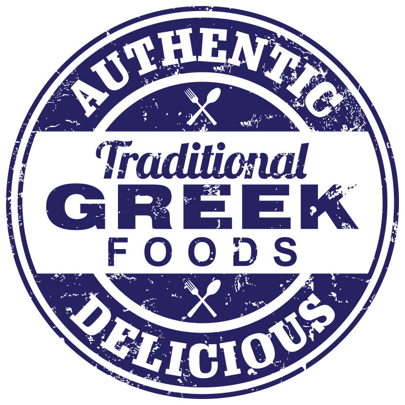 矢量的希腊食品制造图标设计