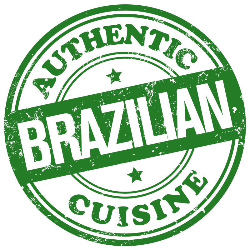 矢量巴西食品和菜肴邮票设计