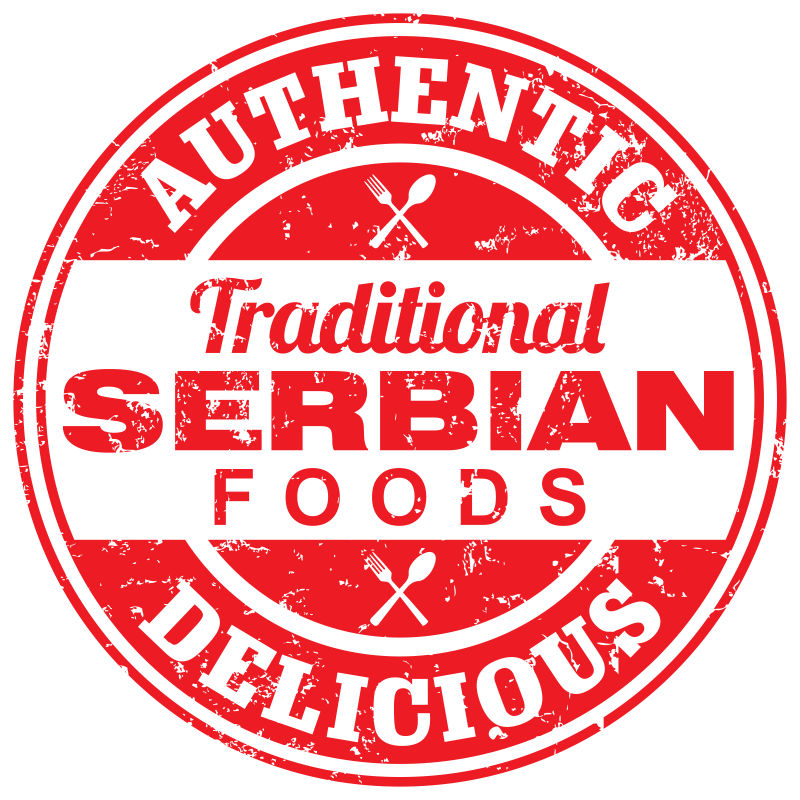 矢量塞尔维亚食品制造图标设计