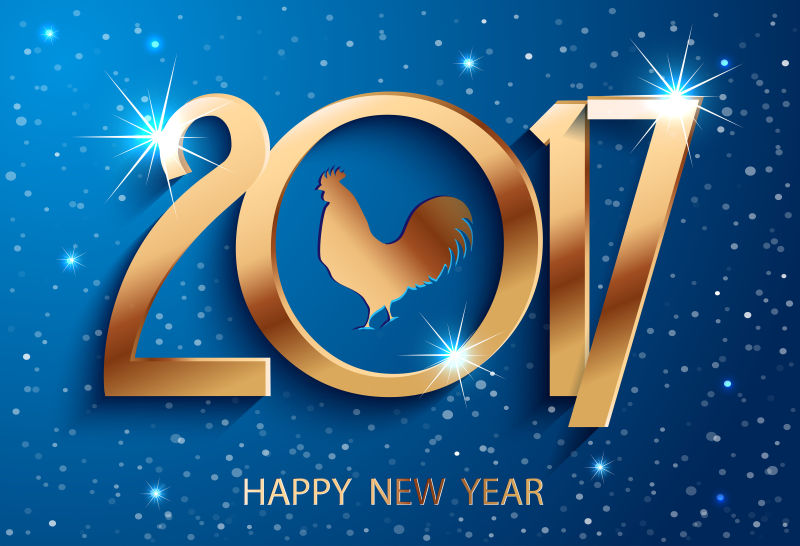 矢量2017鸡年新年背景
