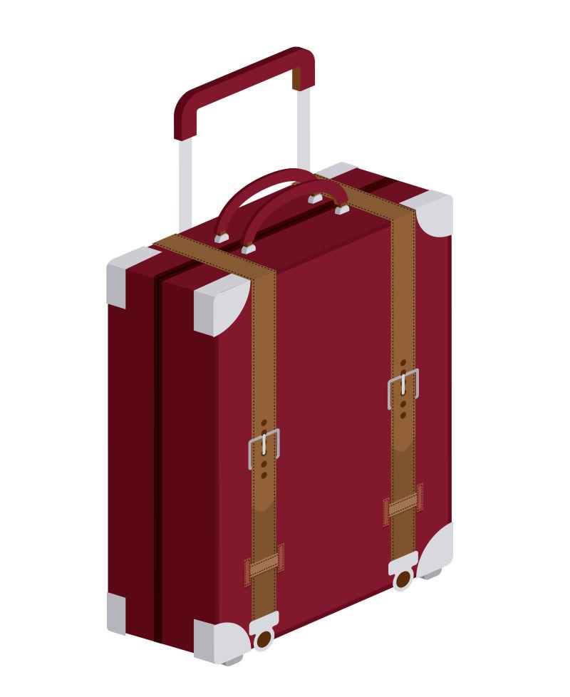 复古色彩的行李箱矢量设计