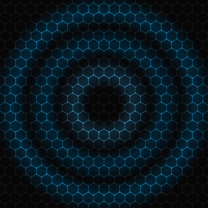 黑色蓝色六边形圆矢量抽象背景