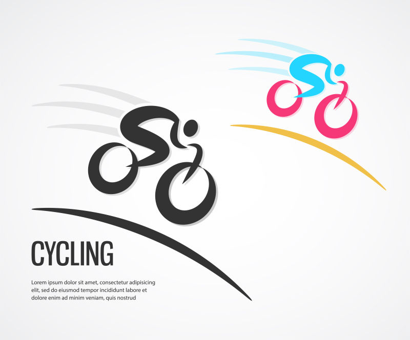 彩色的自行车比赛海报矢量