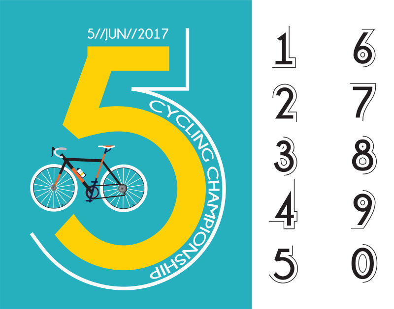 自行车速度比赛海报设计矢量