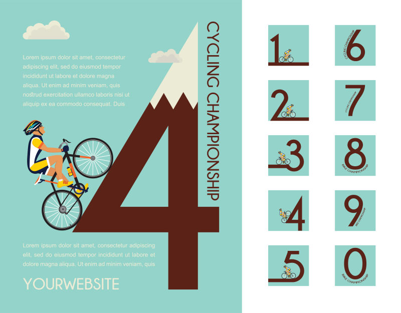 自行车比赛海报设计矢量