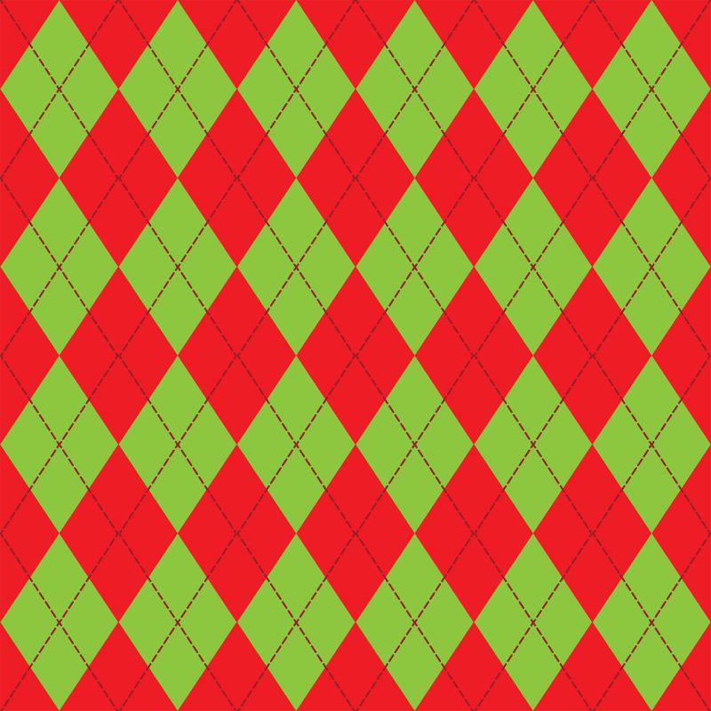 红色和绿色菱形矢量无缝针织背景矢量插图