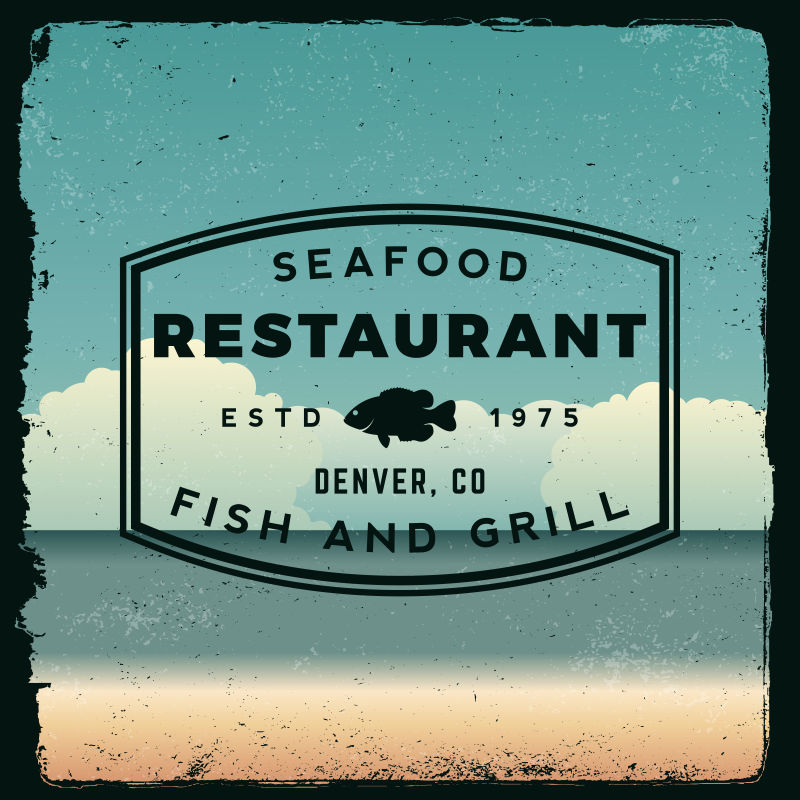 创意矢量海鲜餐厅的创意标志设计