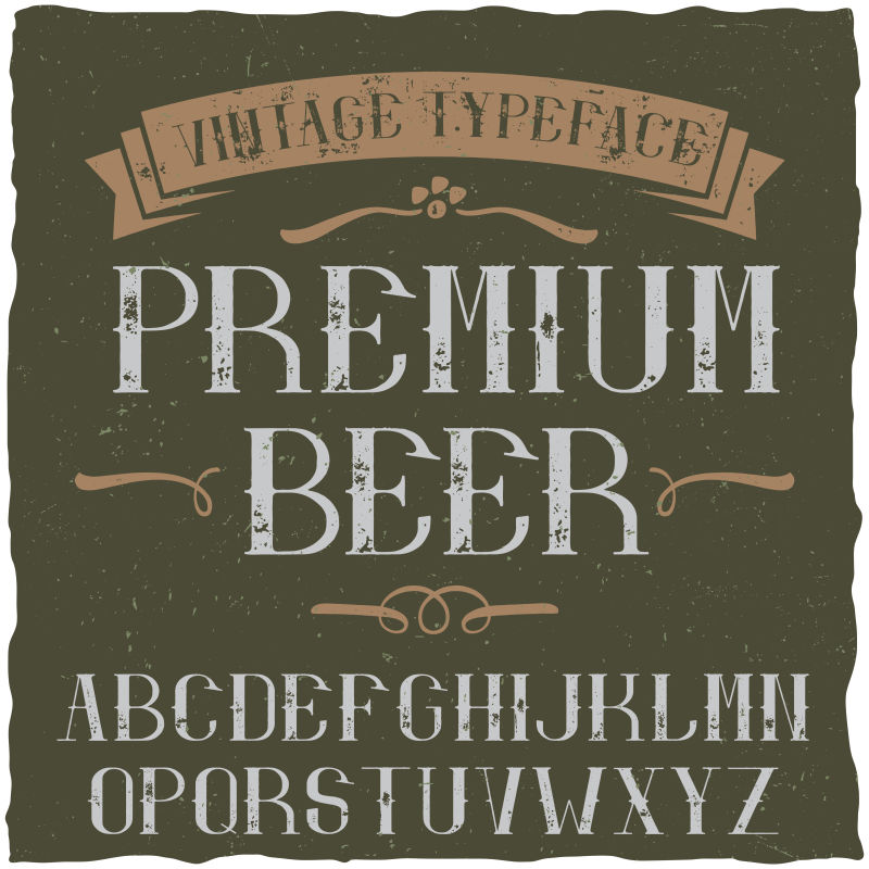 矢量复古优质啤酒字体标签
