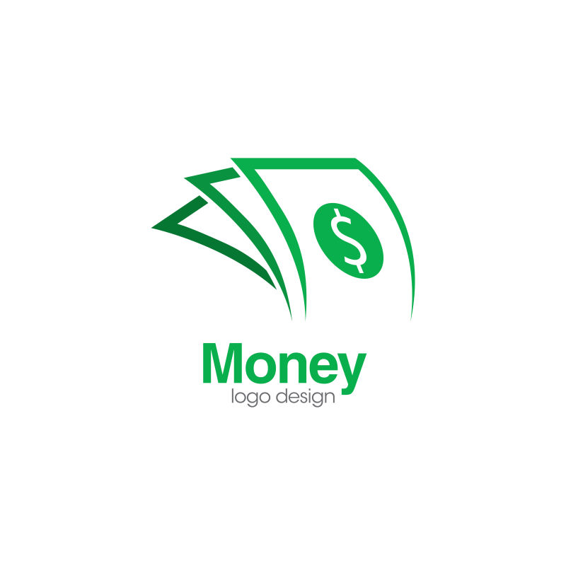绿色货币创意图标设计矢量