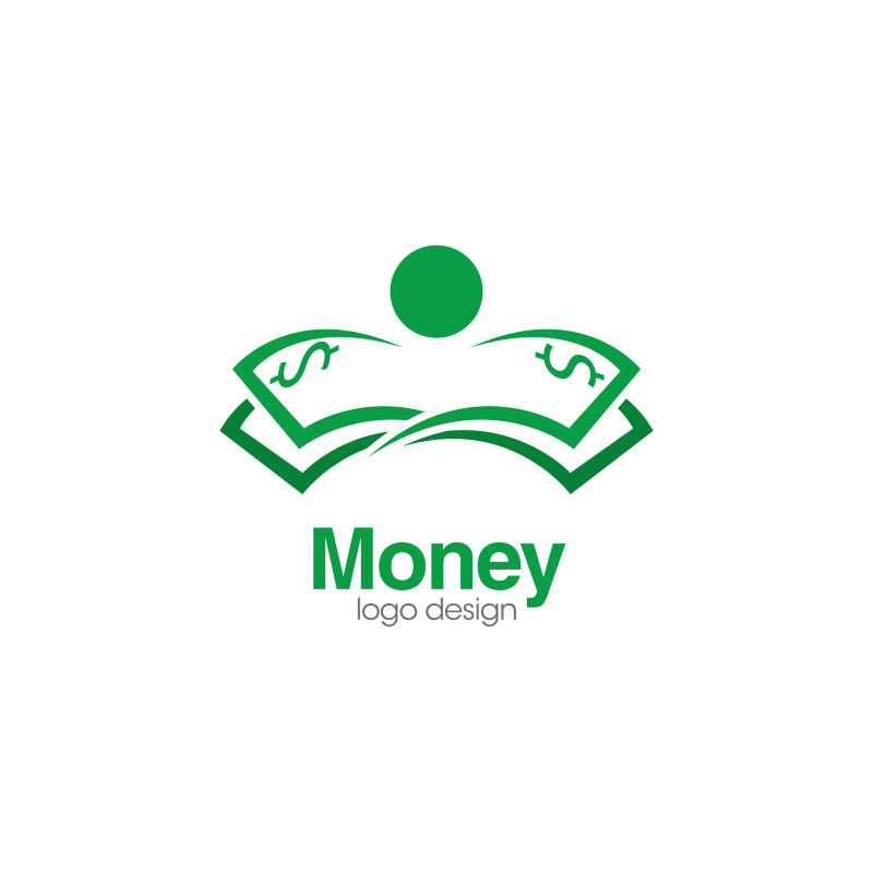 绿色创意货币概念logo设计矢量