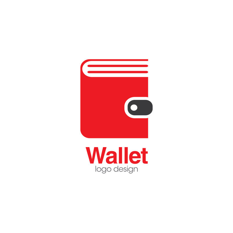 矢量红色钱包logo设计
