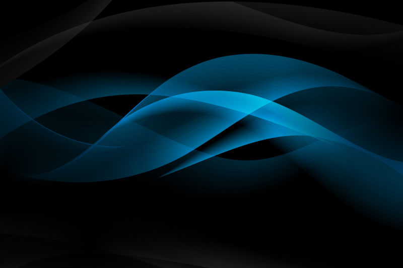 抽象矢量蓝色光线波形元素背景