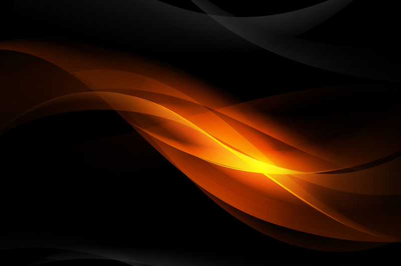 抽象矢量橙色波形光线背景