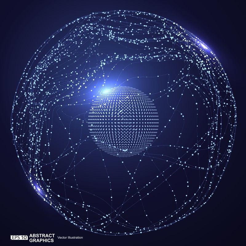 矢量信号网络球形设计图