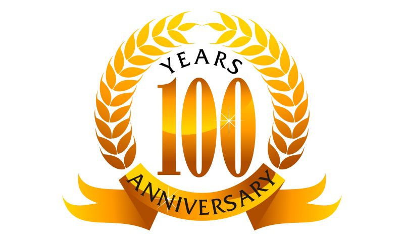 矢量的100周年纪念徽章