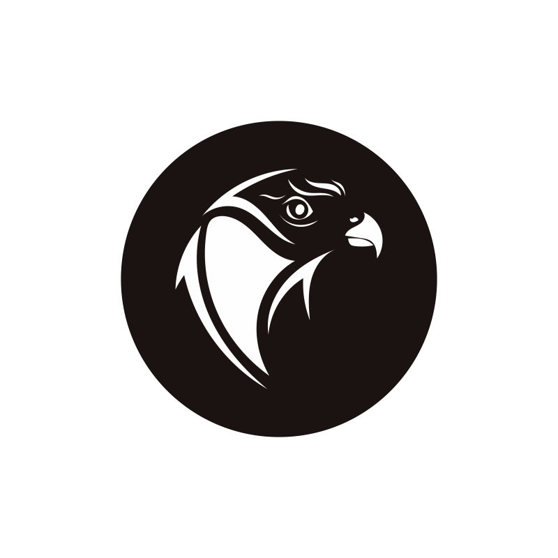 黑色鹰logo设计矢量
